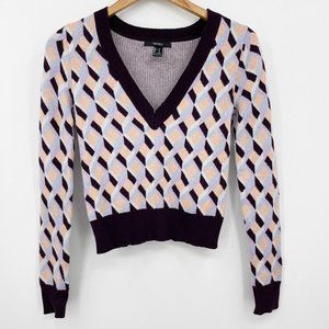 Forever 21 Betty Cooper Riverdale V Neck Geometric Patterned Sweater